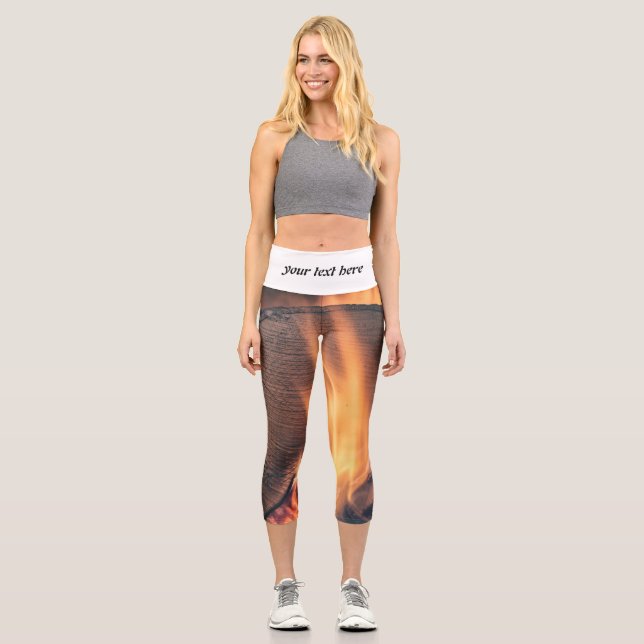 Wood on fire capri leggings (Front)