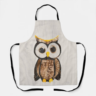 Wood - Owl with big eyes Apron