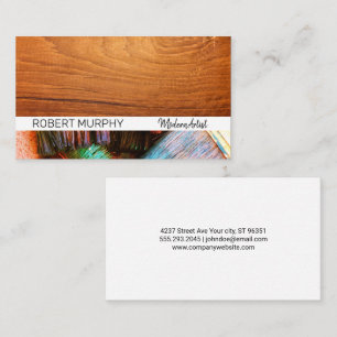 Wood   Paint Brushes Business Card