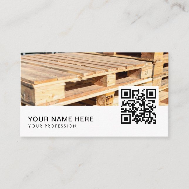  Wood Pallet Pickup Delivery Service QR Code  Business Card (Front)