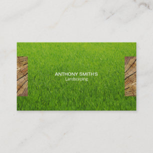 Wood Panel and Cut Grass 2 Business Card