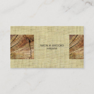 Wood Panel and Linen Stitch look Business Card