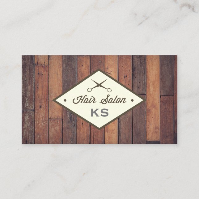 Wood Panel | Hair Stylist Business Card (Front)
