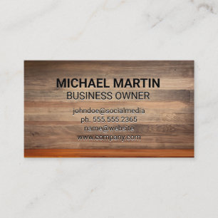 Wood Panels Background   Craftsmen Business Card