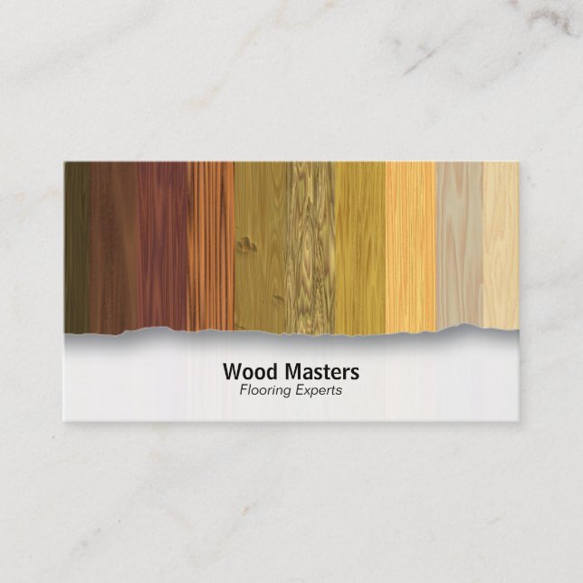 Wood Panels Customisable Flooring Business Card (Front)
