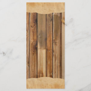 Wood Parchment Rustic Country Wedding Program Menu