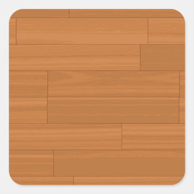 Wood Parquet Floor Pattern Square Sticker (Front)