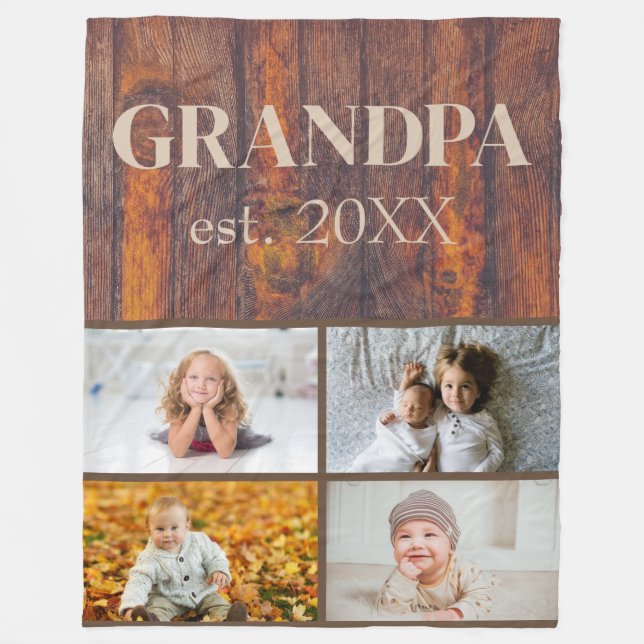 Wood Pattern for Grandpa Fleece Blanket (Front)