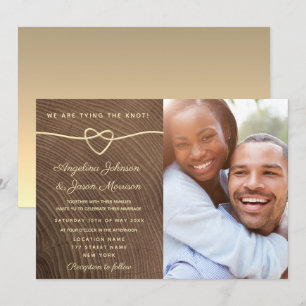 Wood Photo Wedding Invitation