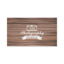 Wood Photography with Camera - Business Card