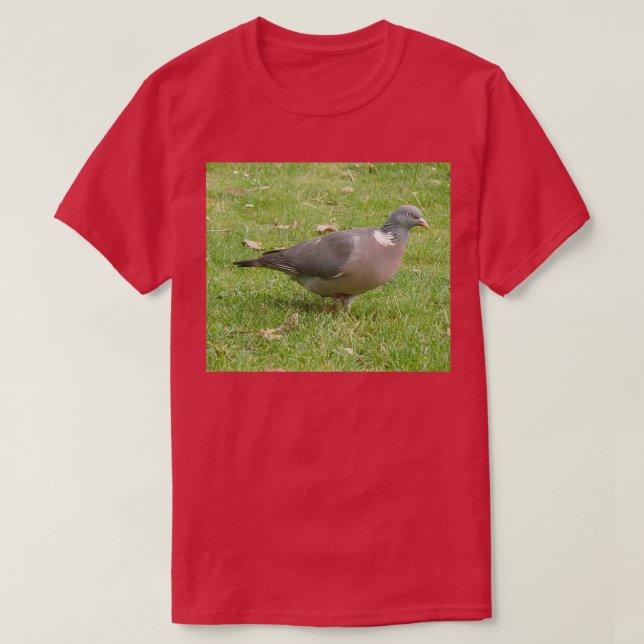 Wood Pigeon Bird Wildlife Photograph Portrait T-Shirt (Design Front)