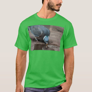 Wood Pigeon Drinking From Puddle T-Shirt