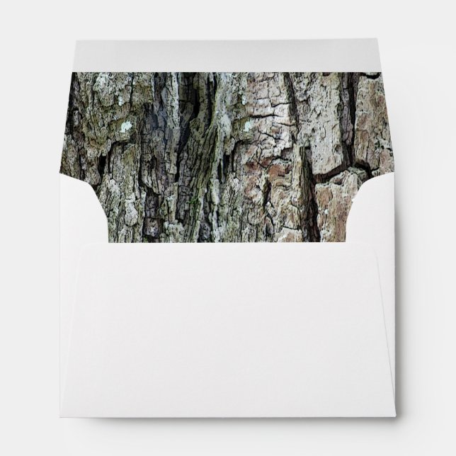 Wood Pine Bark Custom Address Envelope (Back (Bottom))
