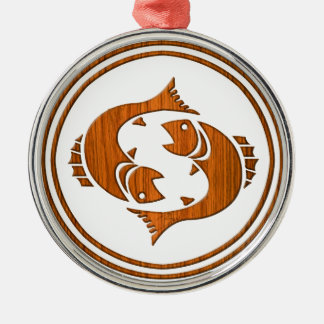 Wood Pisces Zodiac Fish Astrology Sign Metal Tree Decoration