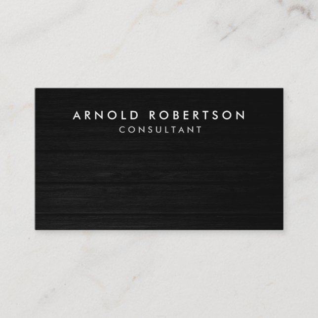 Wood Plain Grey Professional Business Card (Front)
