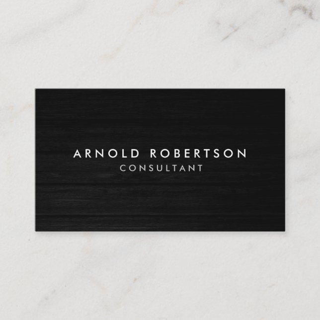Wood Plain Grey Professional Business Card (Front)