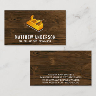Wood Plane   Carpentry   Wooden Grain Business Card