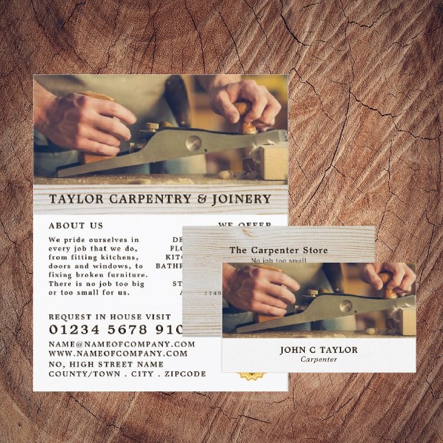 Wood Planer, Carpentry, Carpenter Business Card (Creator Uploaded)