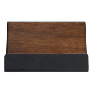 Wood Plank Plain Texture Lumber Desk Business Card Holder