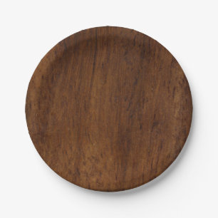 Wood Plank Plain Texture Lumber Paper Plate