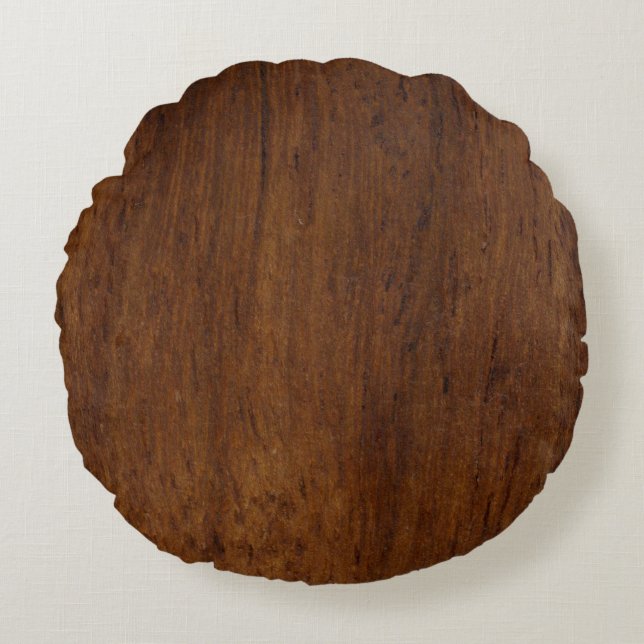 Wood Plank Plain Texture Lumber Round Cushion (Front)