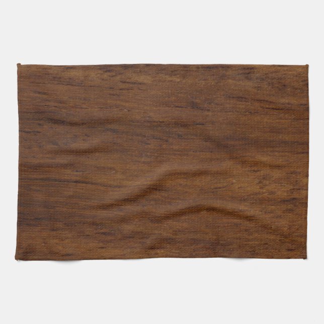 Wood Plank Plain Texture Lumber Tea Towel (Horizontal)