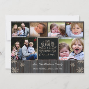 Wood Plank Very Merry Christmas Holiday Card