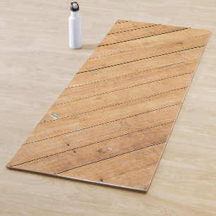 Wood plank yoga mat