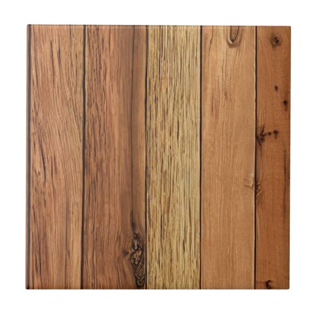 Wood planks brown ceramic tile  (Front)