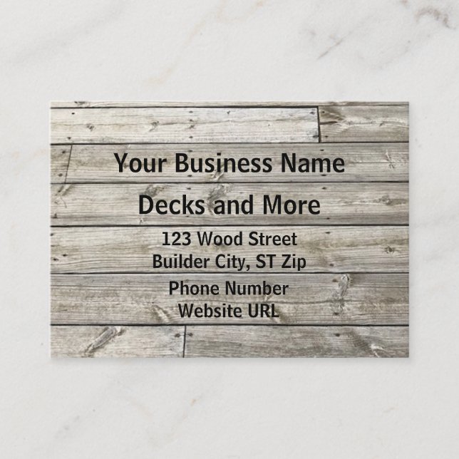Wood Planks Deck Template Business Cards (Front)