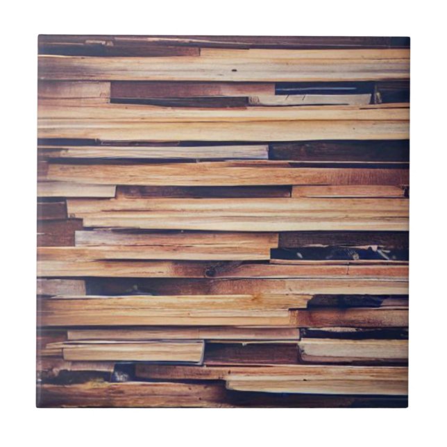 Wood planks design brown  tile (Front)