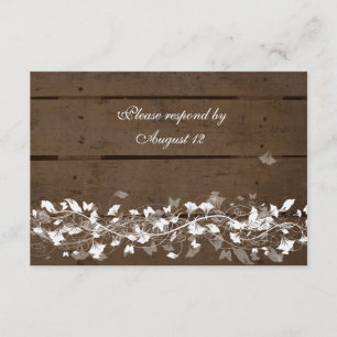Wood Planks rsvps with envelopes RSVP Card