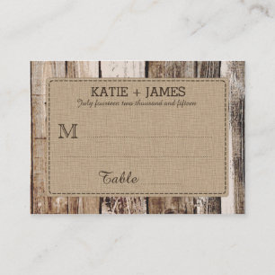 Wood Planks Rustic Country Wedding Place Cards