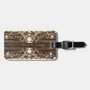 Wood Planks, Shabby Lace Luggage Tag
