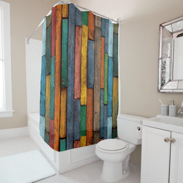 Wood Planks Shower Curtain (In Situ)