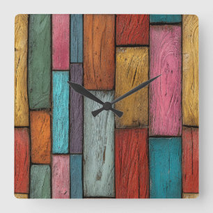 Wood Planks Wall Clock