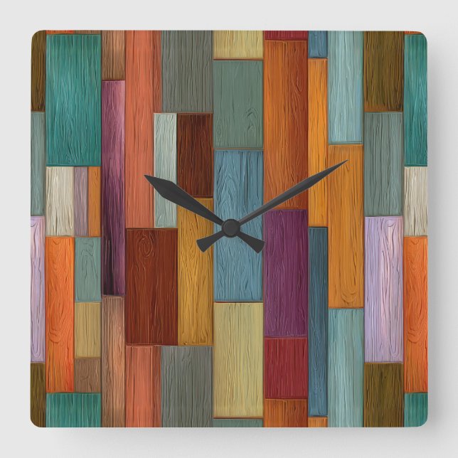 Wood Planks Wall Clock (Front)