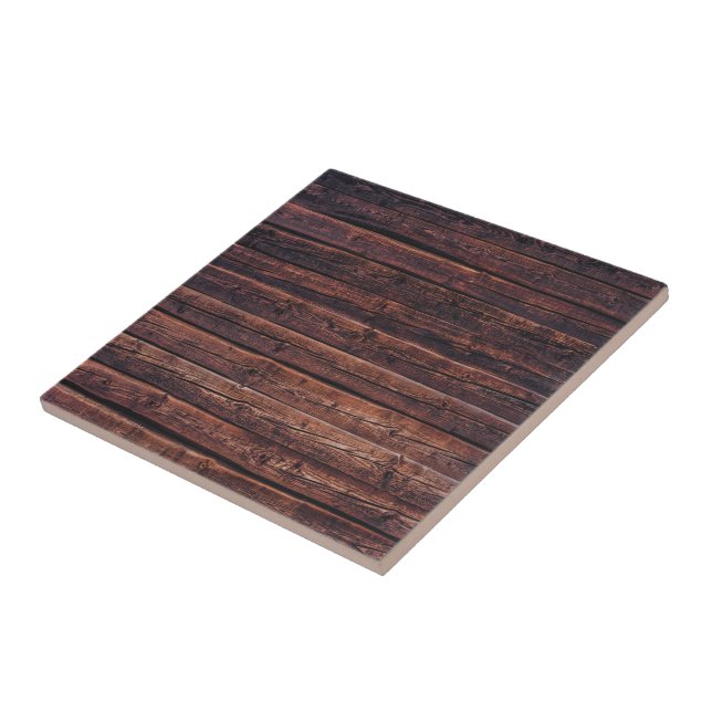 Wood Planks With Grain Details Closeup Photo Tile (Side)