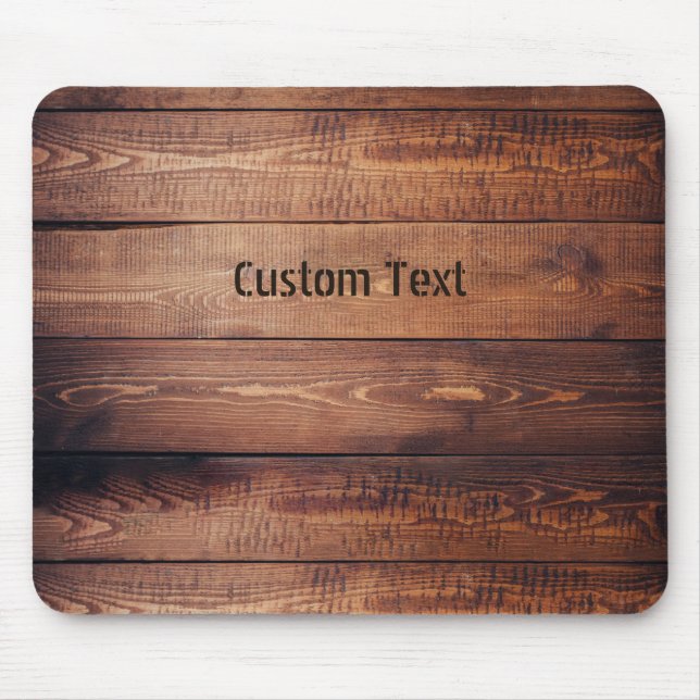 Wood Planks with Name Mouse Mat (Front)