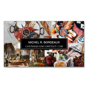 Wood Platter Photo collage Grazing Catering Magnetic Business Card