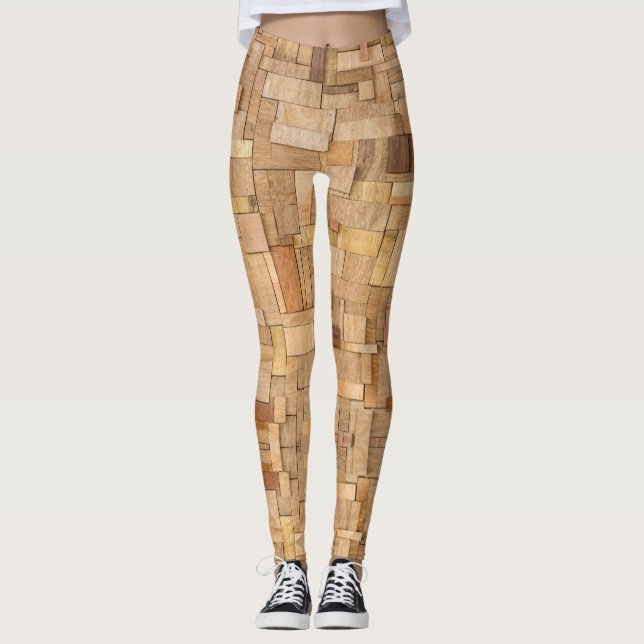 Wood Plywood - Power Yoga Leggings (Front)