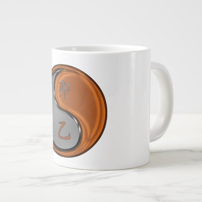 Wood Rabbit Large Coffee Mug (Front Right)