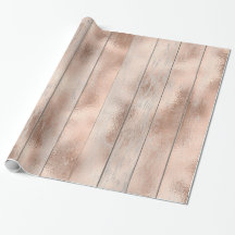 Wood Rose Gold Metal Cottage Wedding Bridal Pink
