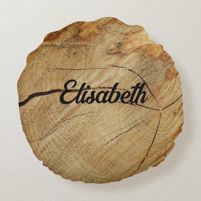 wood round pillow (Back)