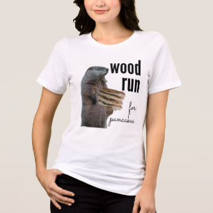 Wood Run for Pancakes (with Woodchuck) Tri-Blend Shirt