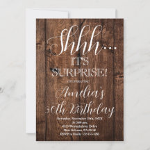 Wood Rustic and White Surprise Birthday Party