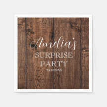 Wood, Rustic and White Surprise Birthday Party