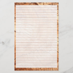 Wood Rustic Lined Stationery Paper