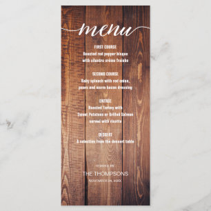 Wood Rustic Thankgiving Dinner Menu