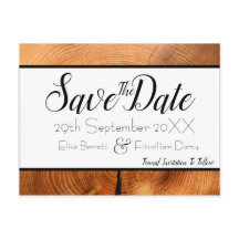 Wood Save the Date Postcard